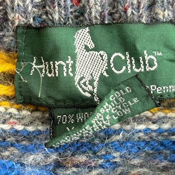 Vintage Hunt Club Wool Sweater
Fair Isle
90s
Blue Yellow Grey
Size XL - Picture 2 of 6